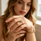 Wave Drop Round Zircon Ring