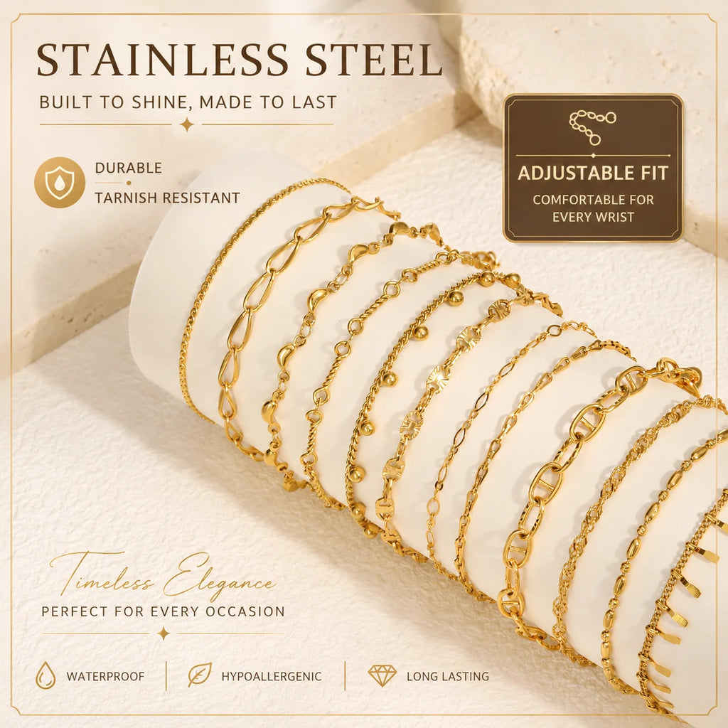 18K Gold Plated Stackable Bracelet