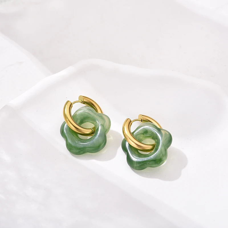 Flower Resin Acrylic Earrings