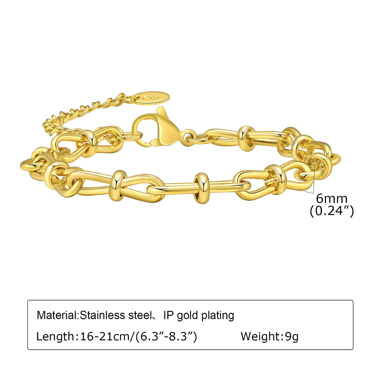 Gold Plated Chunky Stainless Steel Bracelet