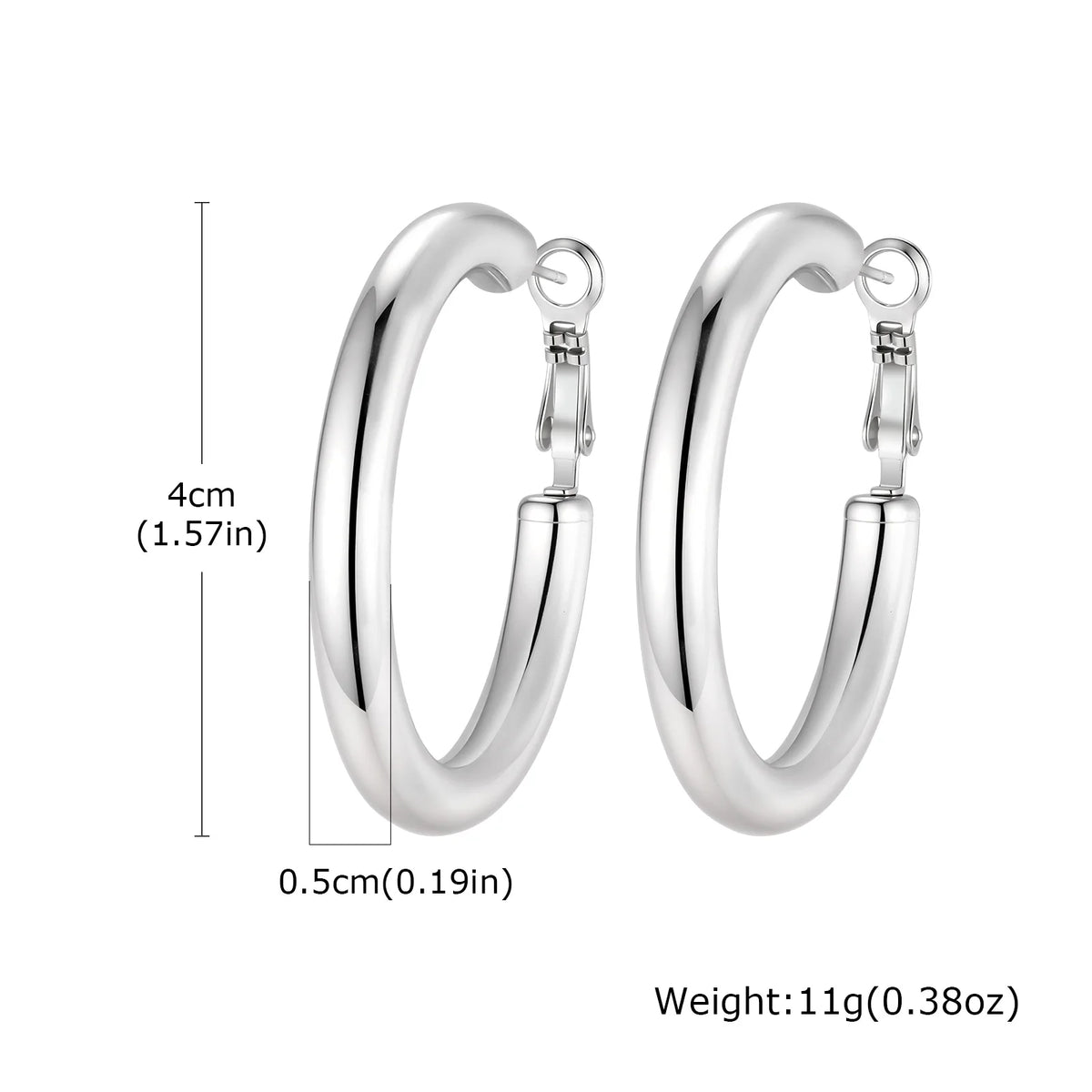 18k Gold Plated Stainless Steel Circle Hoop Earrings