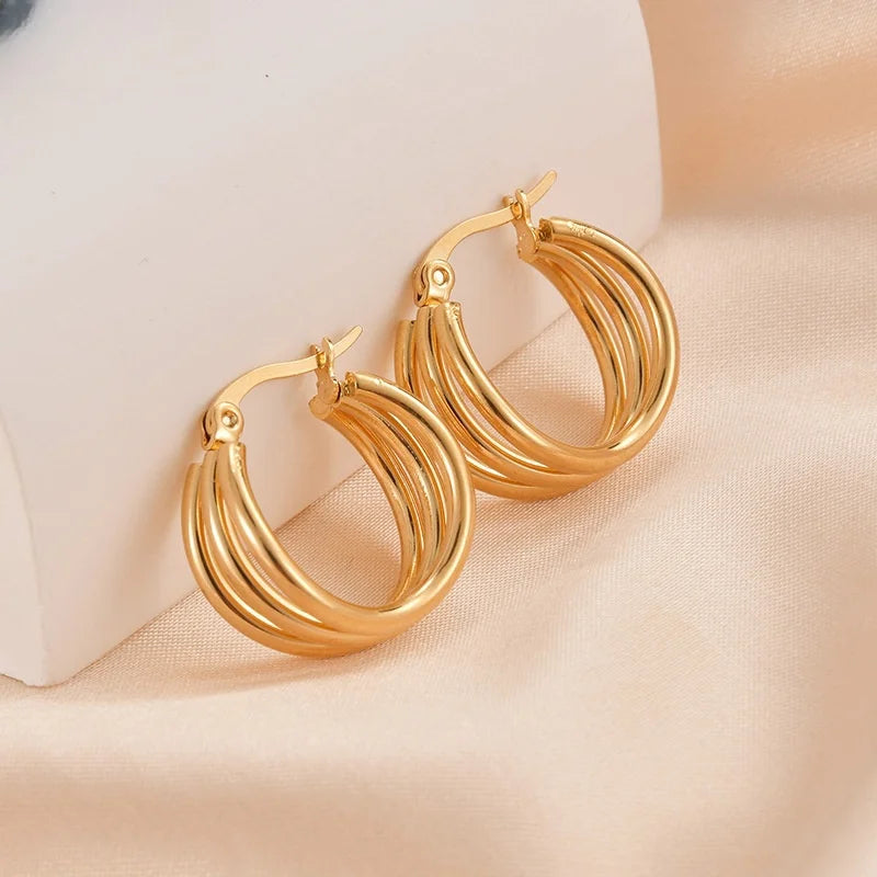 Three-layer Hollow Earrings