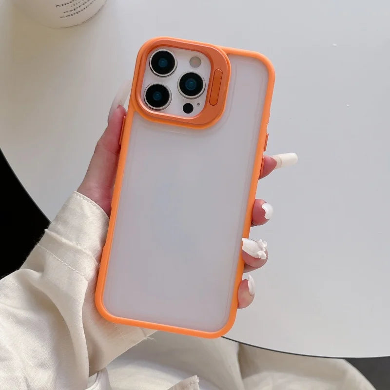 Matte Transparent Lnvisible Lens Bracket Phone Case