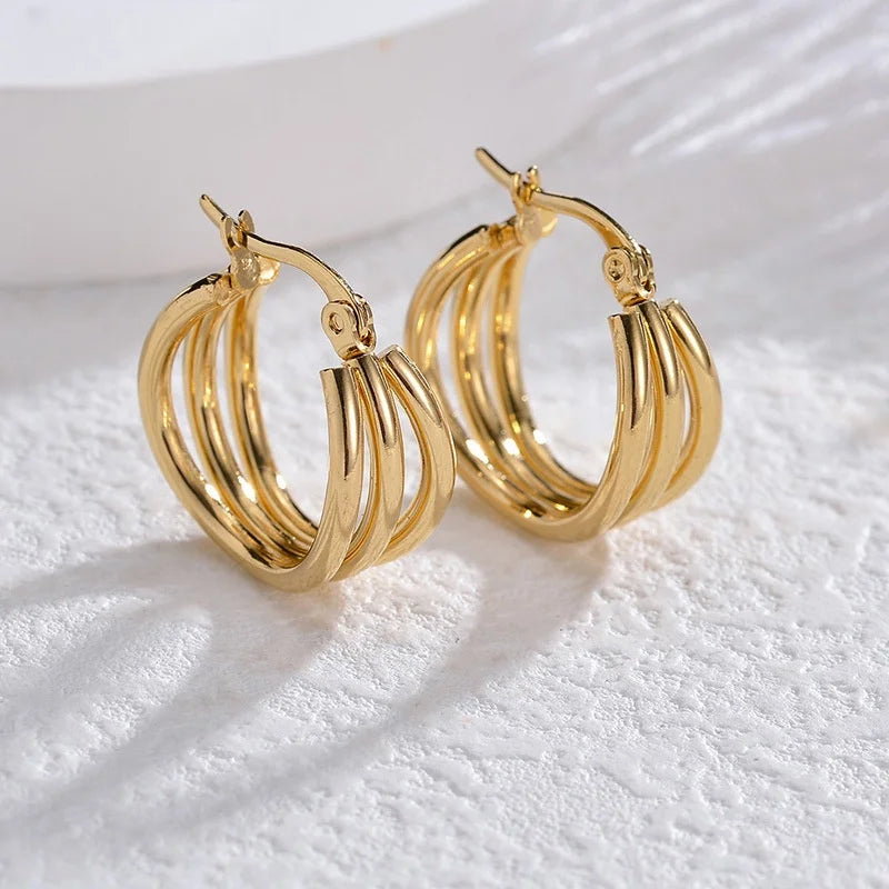 Three-layer Hollow Earrings