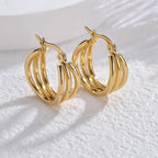 Three-layer Hollow Earrings