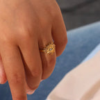 Tiny Gold Color Zircon Rings