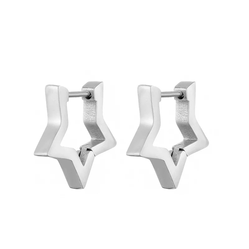 Hoop Earrings Star Oval Rectangle Round Triangle
