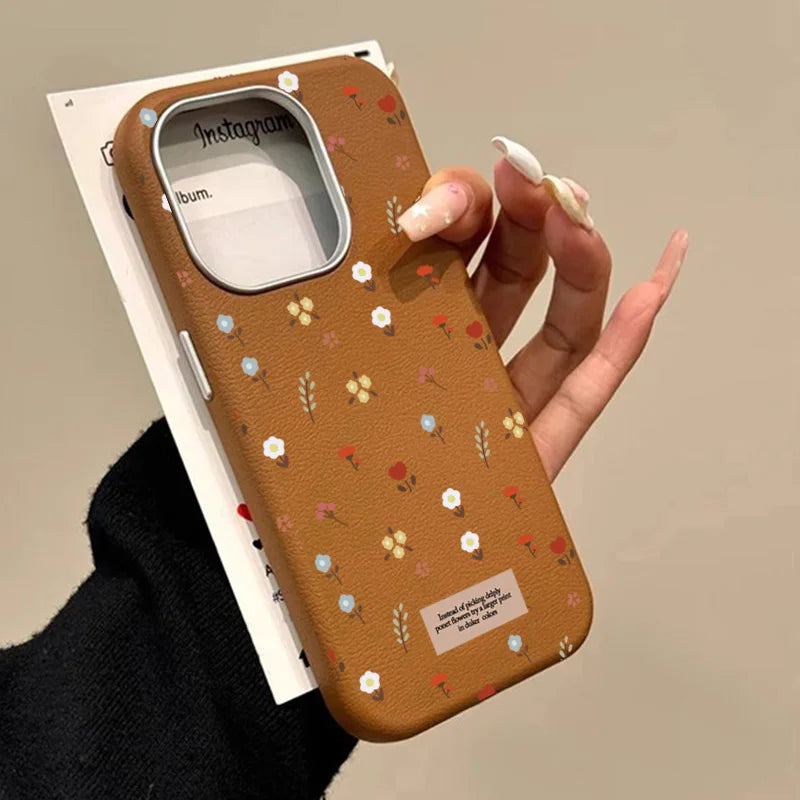 Floral Leather Cover For Samsung