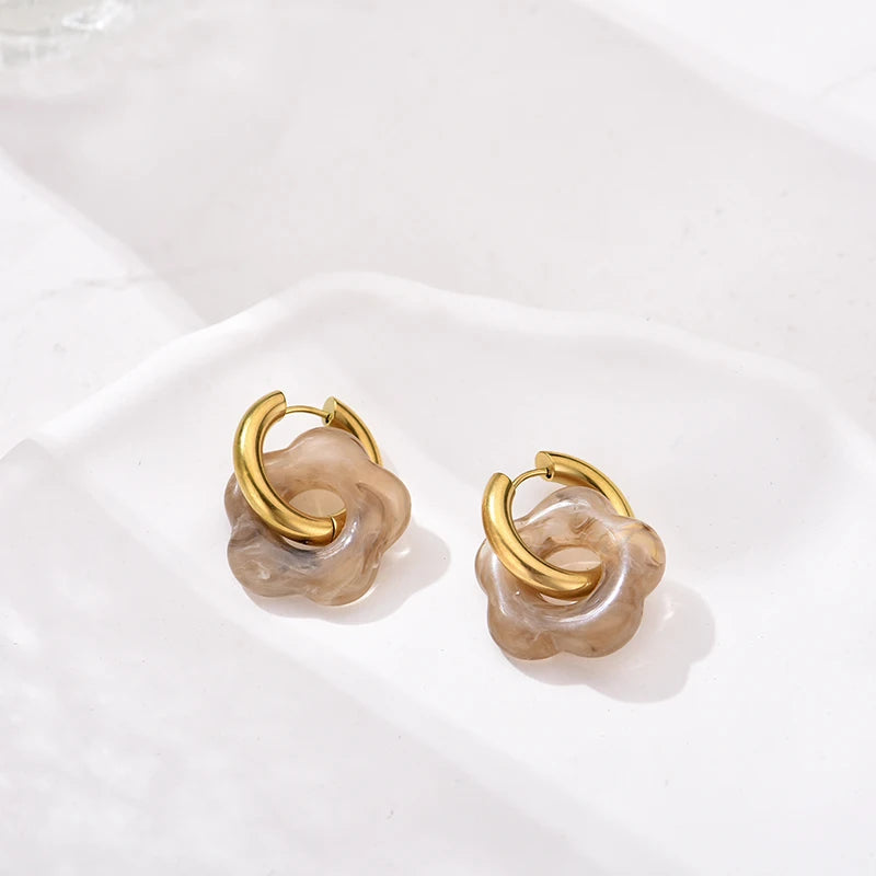 Flower Resin Acrylic Earrings
