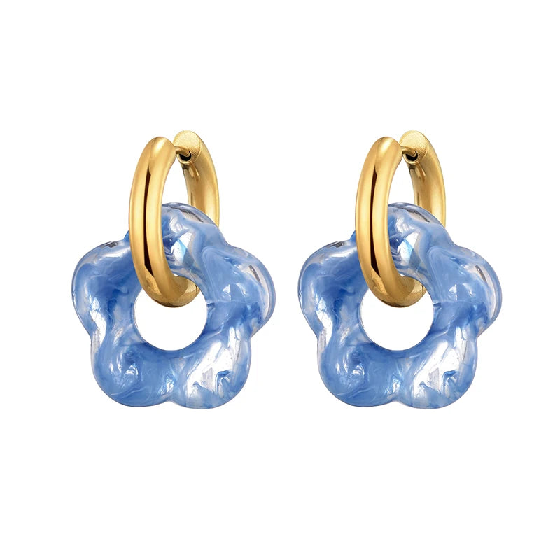 Flower Resin Acrylic Earrings