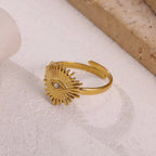 Tiny Gold Color Zircon Rings