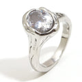 Irregular Oval Zircon Ring