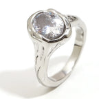 Irregular Oval Zircon Ring