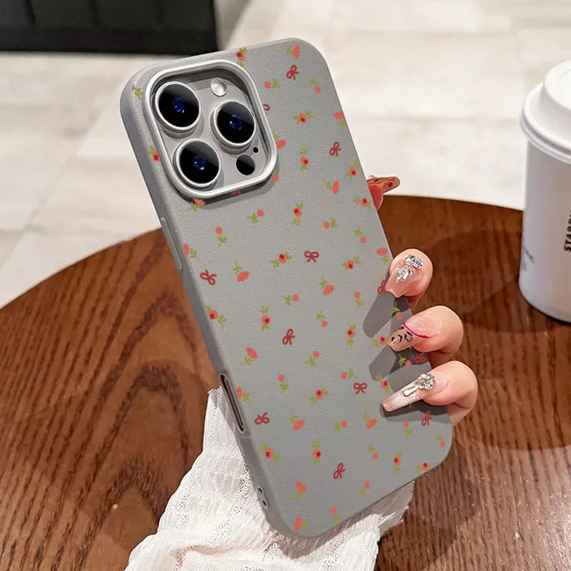 Floral Leather Cover For Samsung