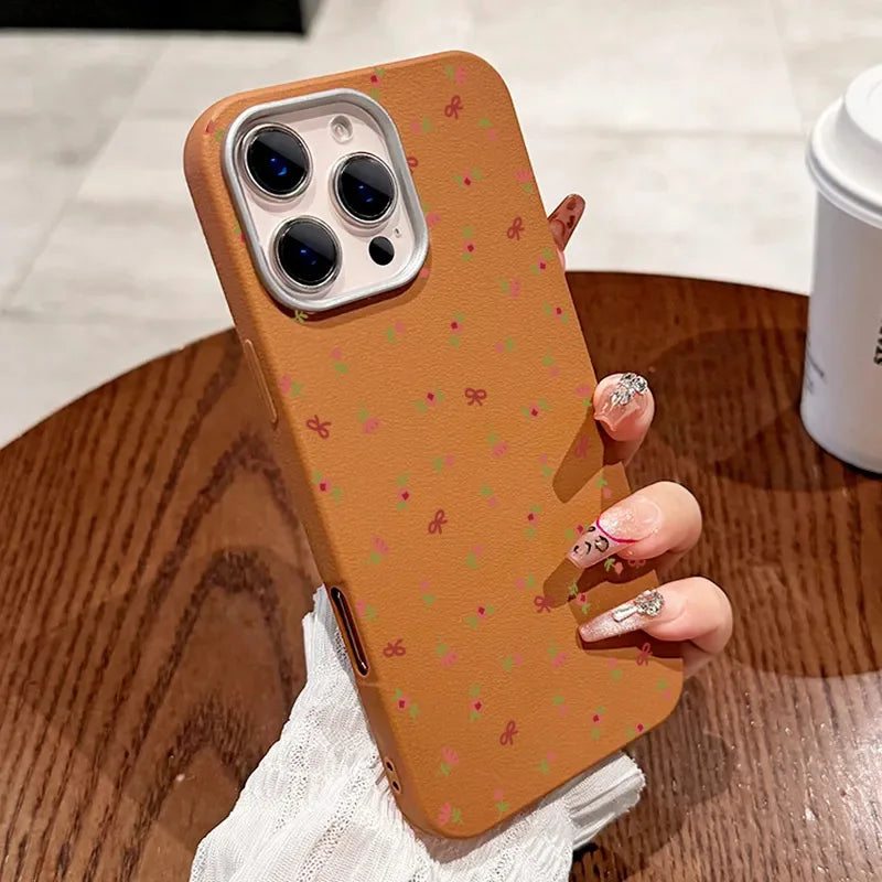 Floral Leather Cover For Samsung