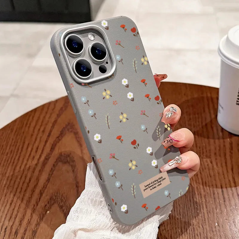 Floral Leather Cover For Samsung