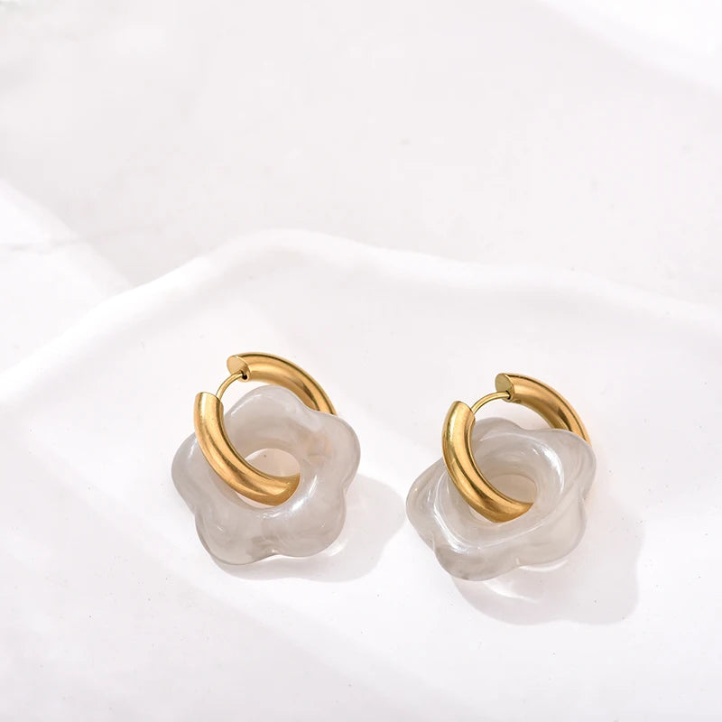 Flower Resin Acrylic Earrings