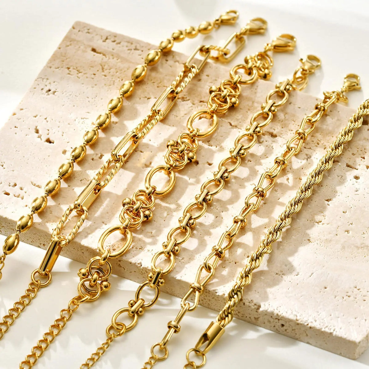 Gold Plated Chunky Stainless Steel Bracelet