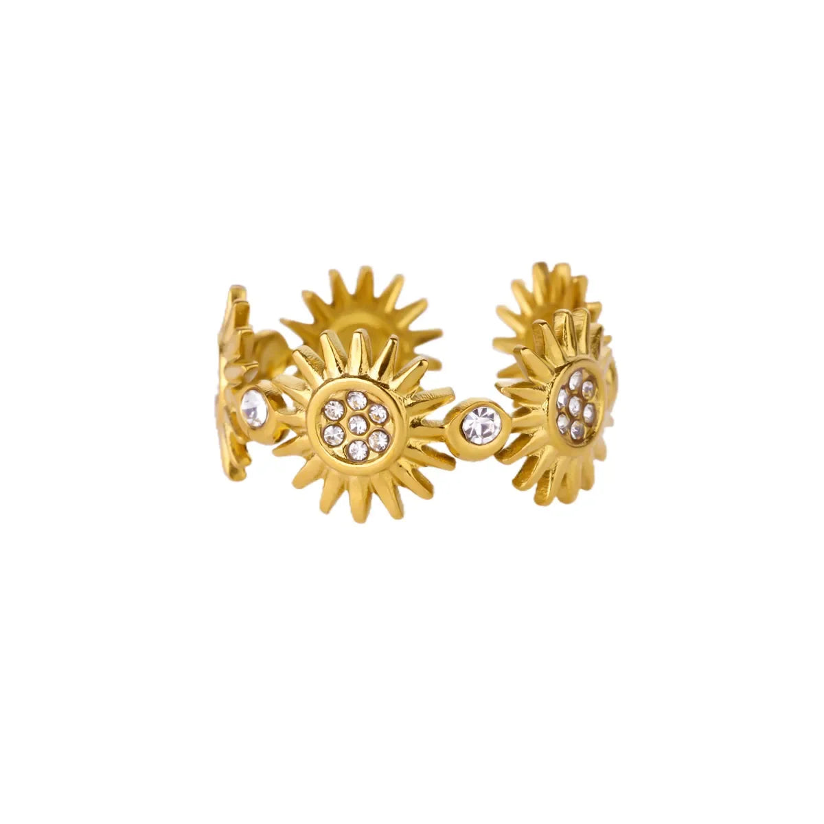 Tiny Gold Color Zircon Rings