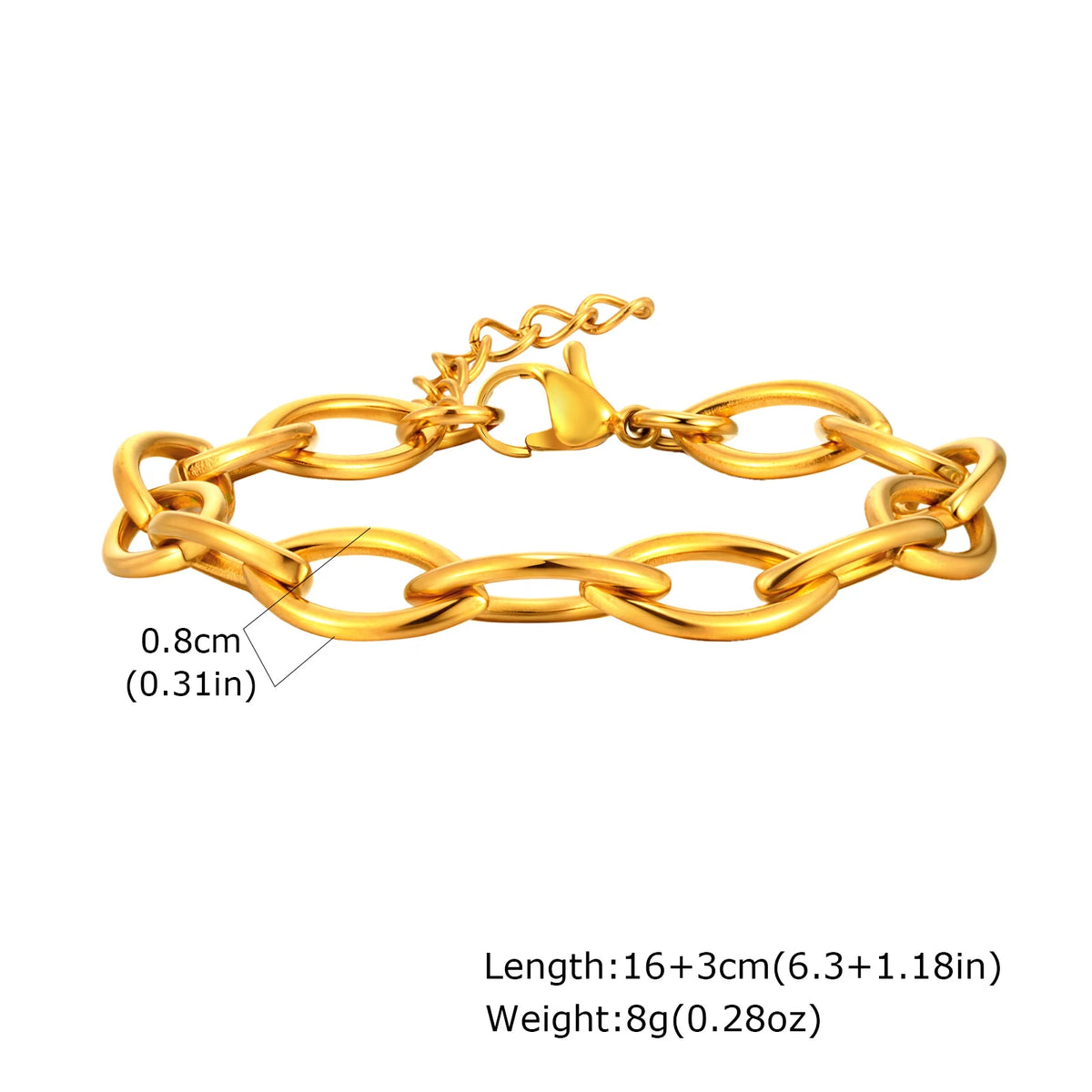 Gold Plated Chunky Stainless Steel Bracelet