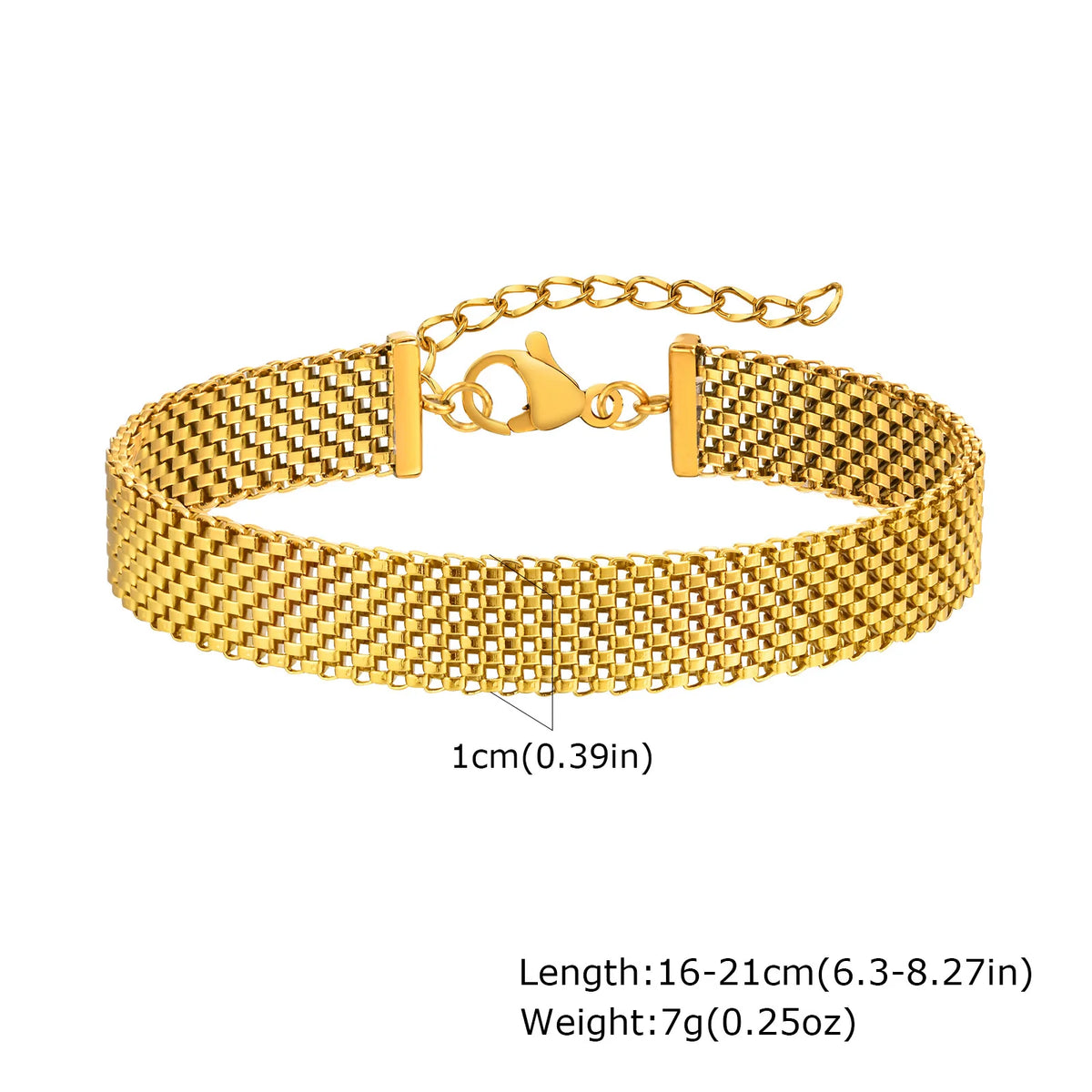18K Gold-Plated Stainless Steel Weaving Mesh Chain Bracelet