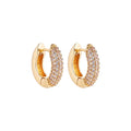 Gold-Plated Huggie with CZ Zircon Earrings