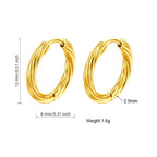Twisted Round Hoop Earrings