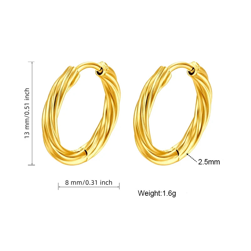 Twisted Round Hoop Earrings