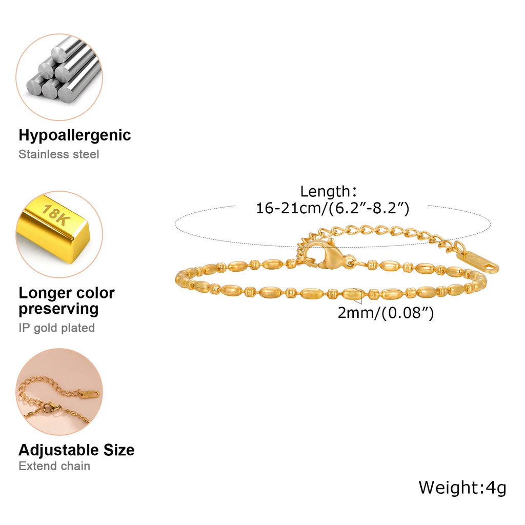 18K Gold Plated Stackable Bracelet