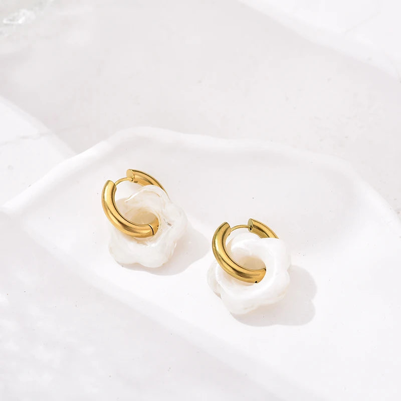 Flower Resin Acrylic Earrings