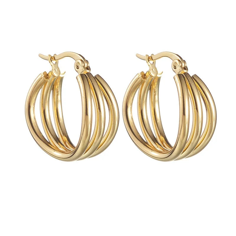 Three-layer Hollow Earrings