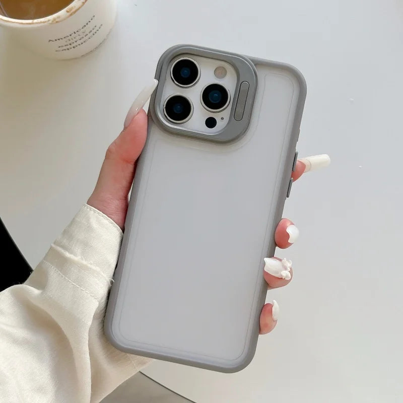 Matte Transparent Lnvisible Lens Bracket Phone Case