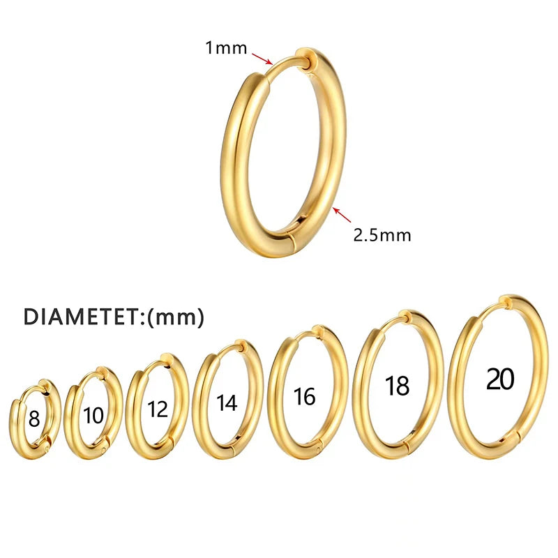 Round Hoop Earrings