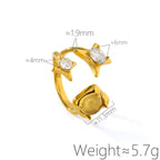 Two-color Star Shaped Zircon Ring
