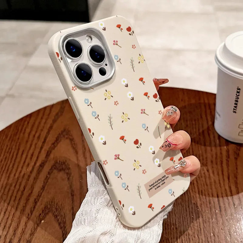 Floral Leather Cover For Samsung