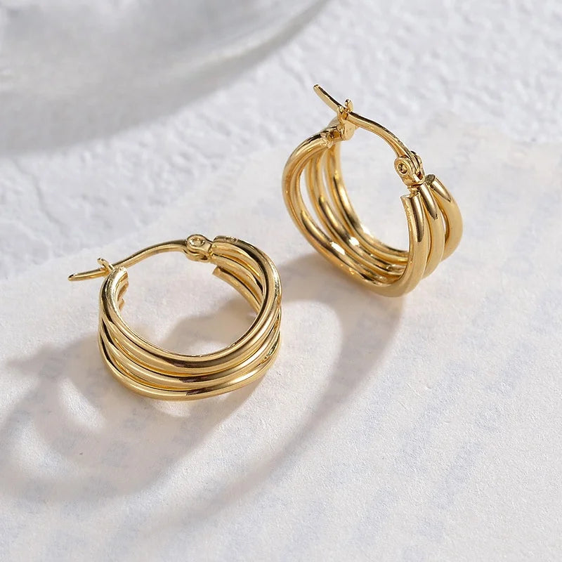 Three-layer Hollow Earrings