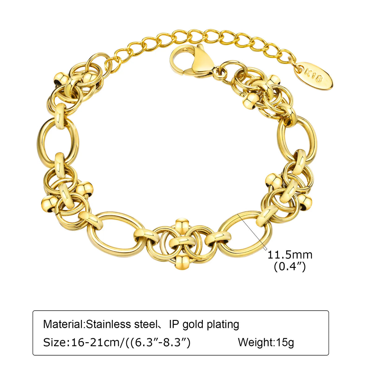 Gold Plated Chunky Stainless Steel Bracelet