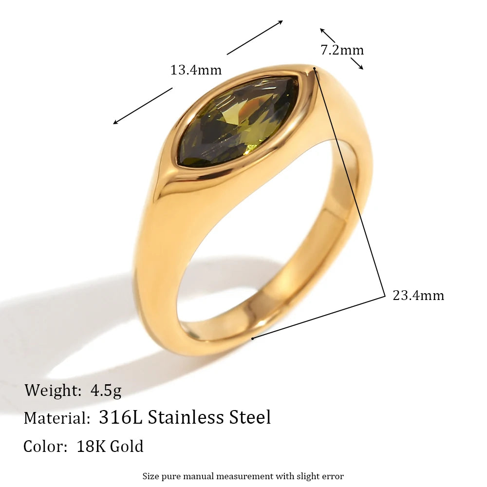 Horse Eye Zircon Ring