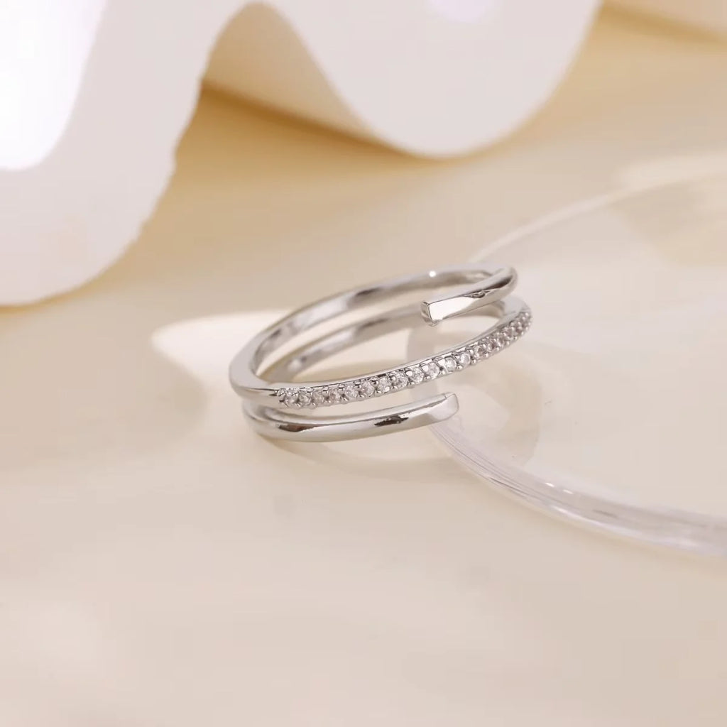 Tiny Gold Color Zircon Rings