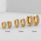 Gold-Plated Huggie with CZ Zircon Earrings