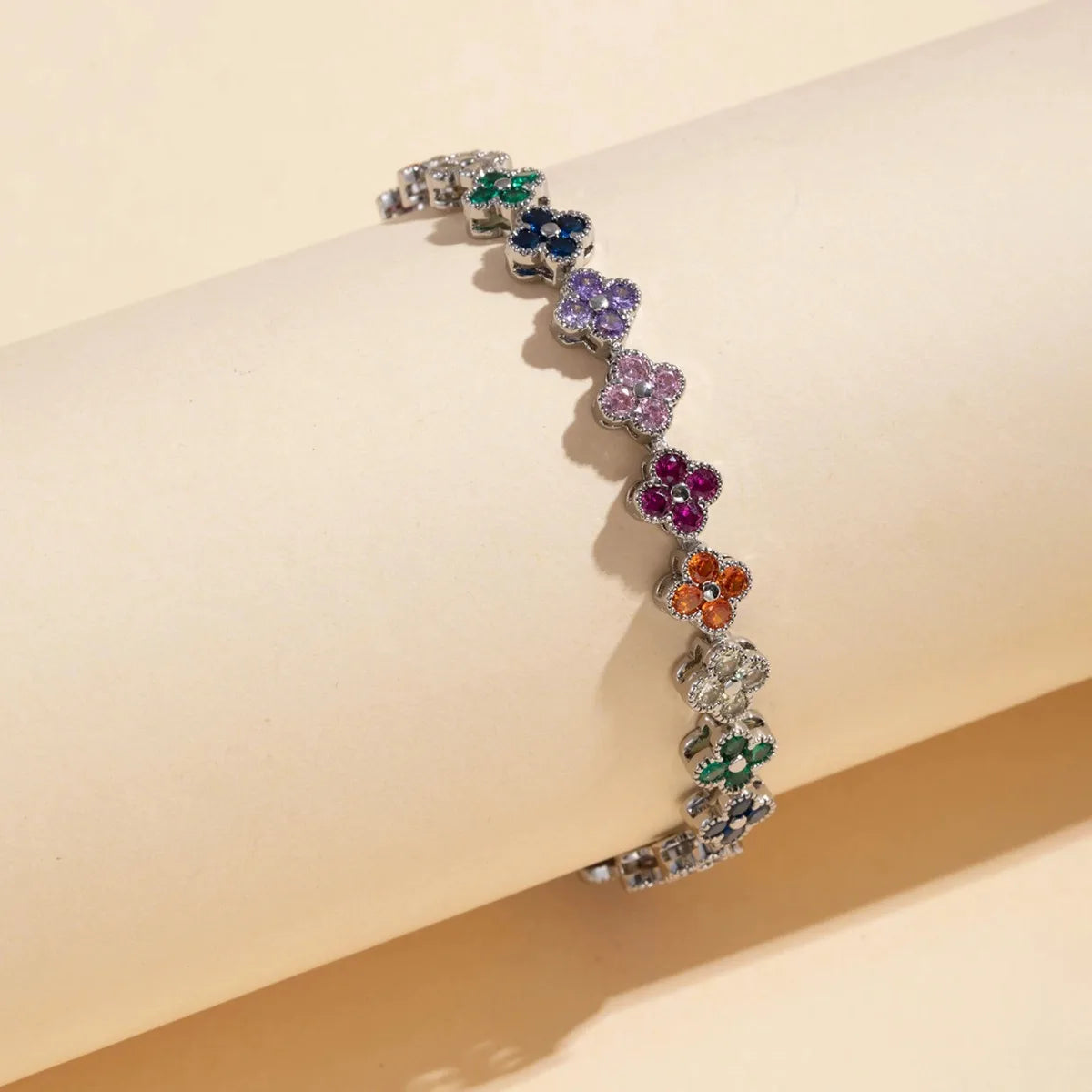 Gold Plated Four-Leaf Flower Bracelet