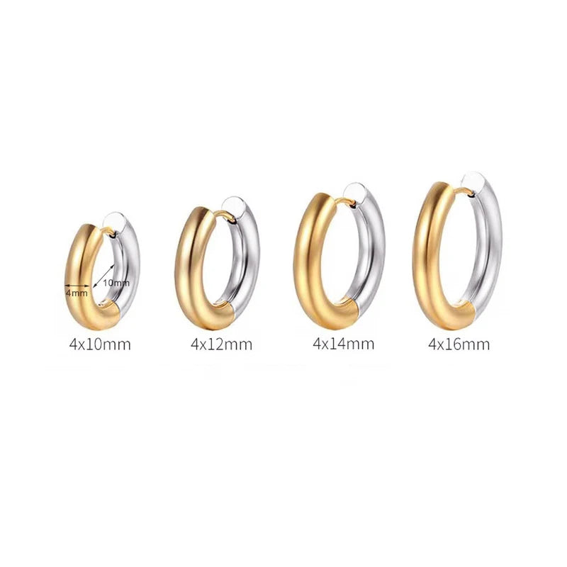 Stainless Steel Hoop Earrings  Gold Silver Color