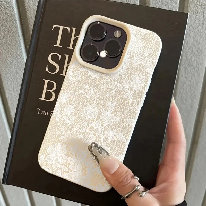 White Lace Lichee pattern Phone Case