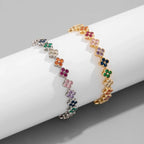Gold Plated Four-Leaf Flower Bracelet