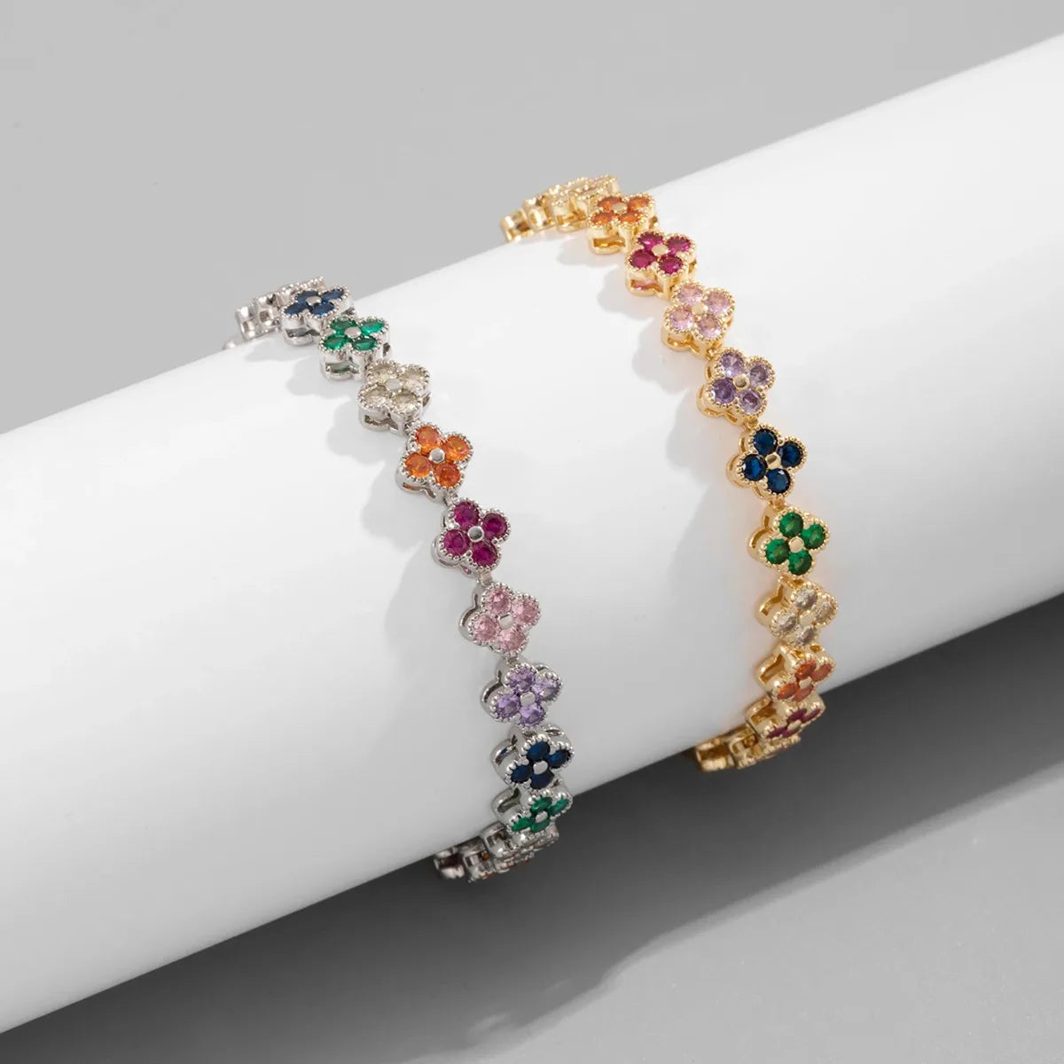Gold Plated Four-Leaf Flower Bracelet