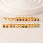 Needle Zircon Round Earrings