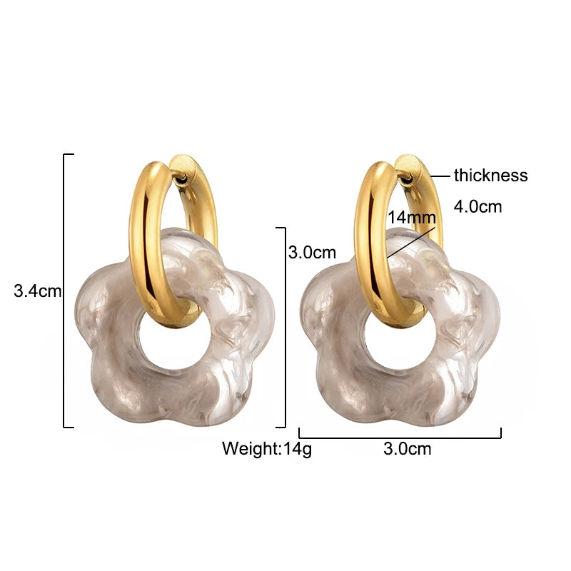 Flower Resin Acrylic Earrings