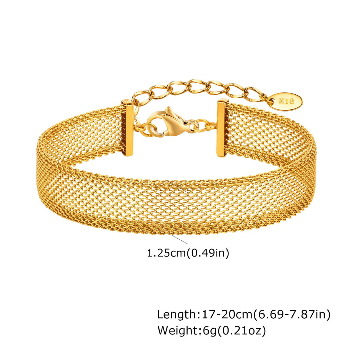 18K Gold-Plated Stainless Steel Weaving Mesh Chain Bracelet