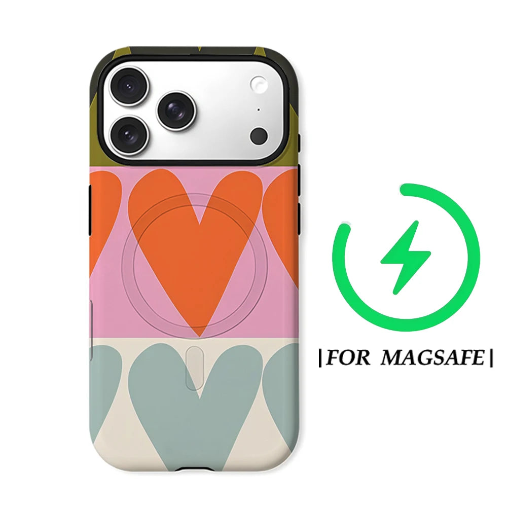 Retro Multi - Color Heart Phone Case