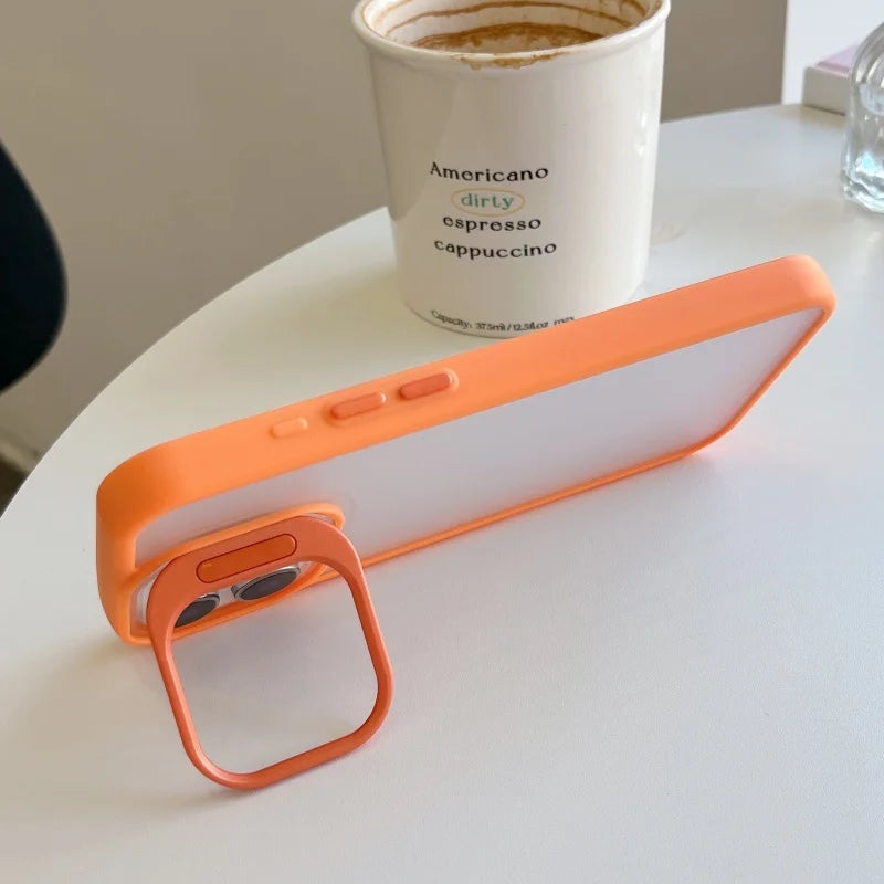Matte Transparent Lnvisible Lens Bracket Phone Case